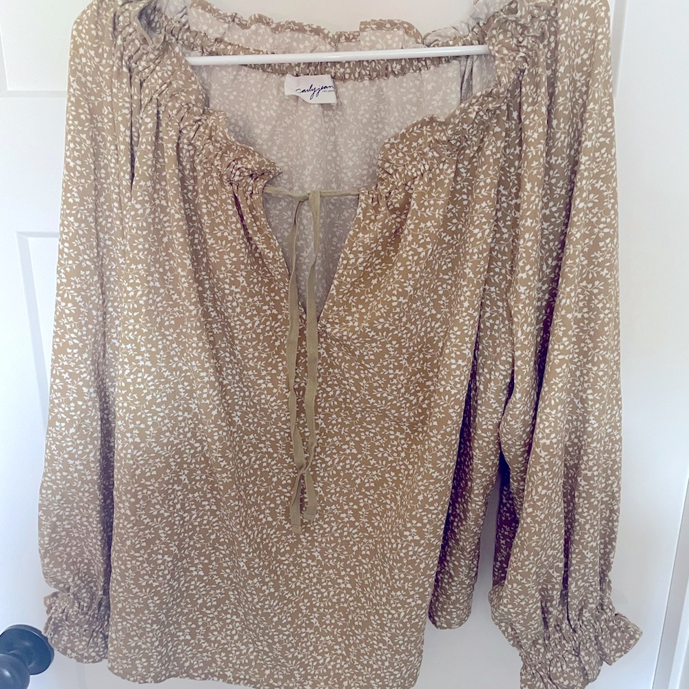CJLA Boho mustard blouse EUC